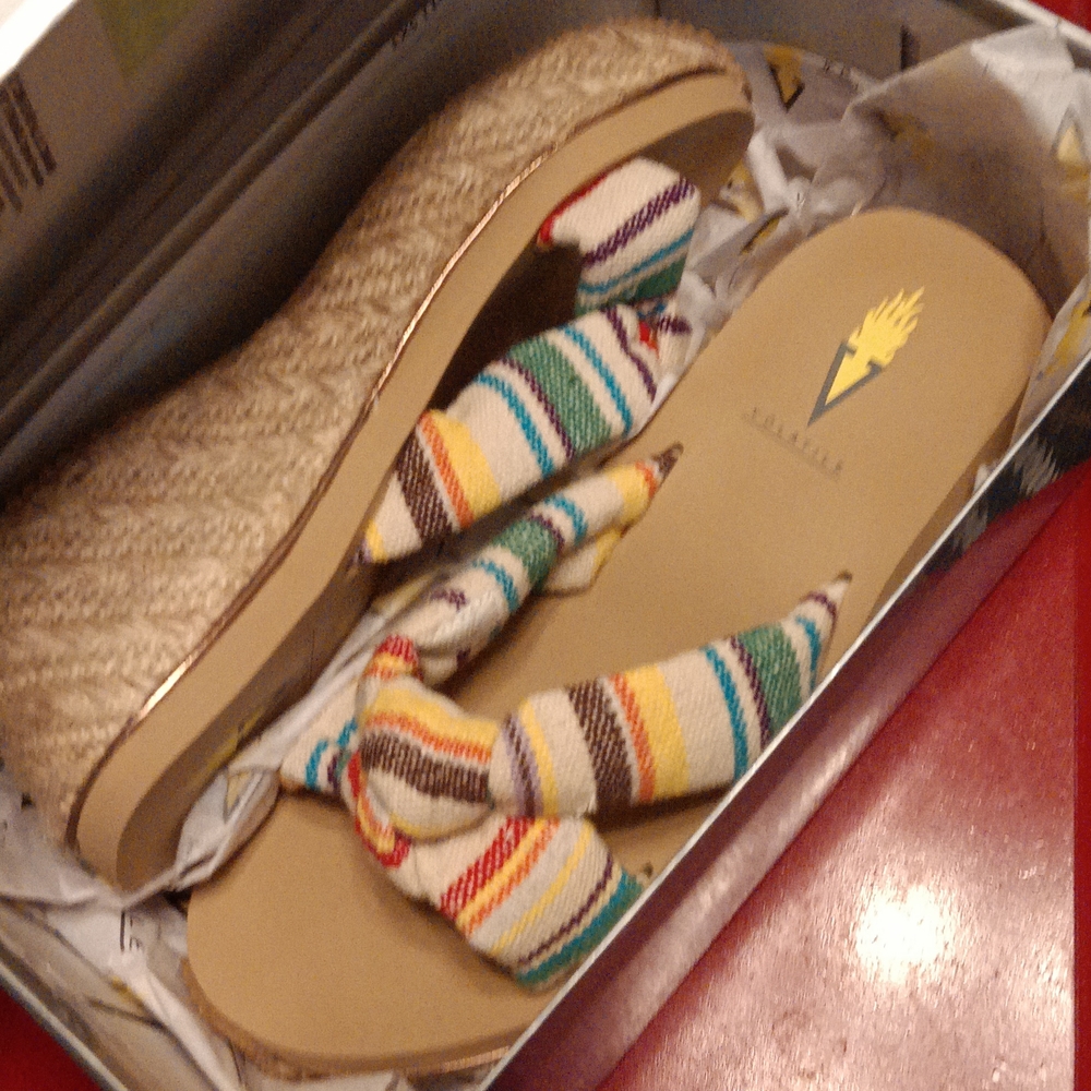 Volatile Multicolor Striped Sandals